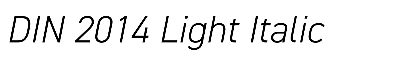 DIN 2014 Light Italic